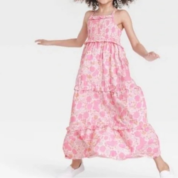 Cat & Jack Other - CAT and Jack Pink Floral Sundress Size XL Girls NWT